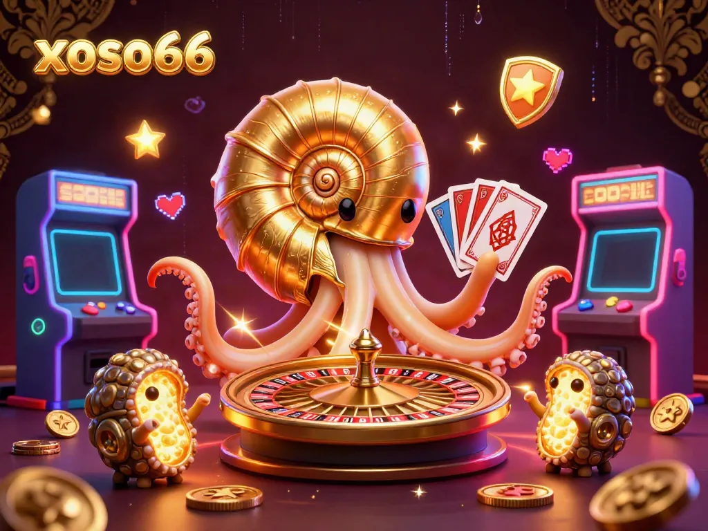 Spin into action with xoso66 as the nautilus roulette wheel and glowing game elements illuminate your gaming experience.