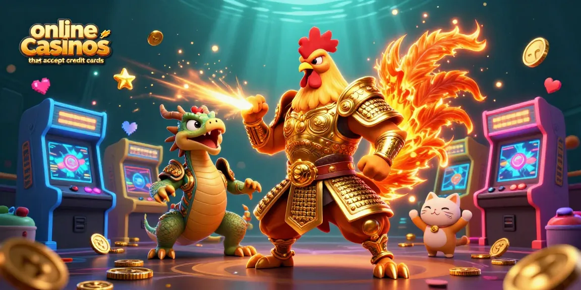 Engaging illustration of characters celebrating in online casinos that accept credit cards, showcasing vibrant gaming elements.