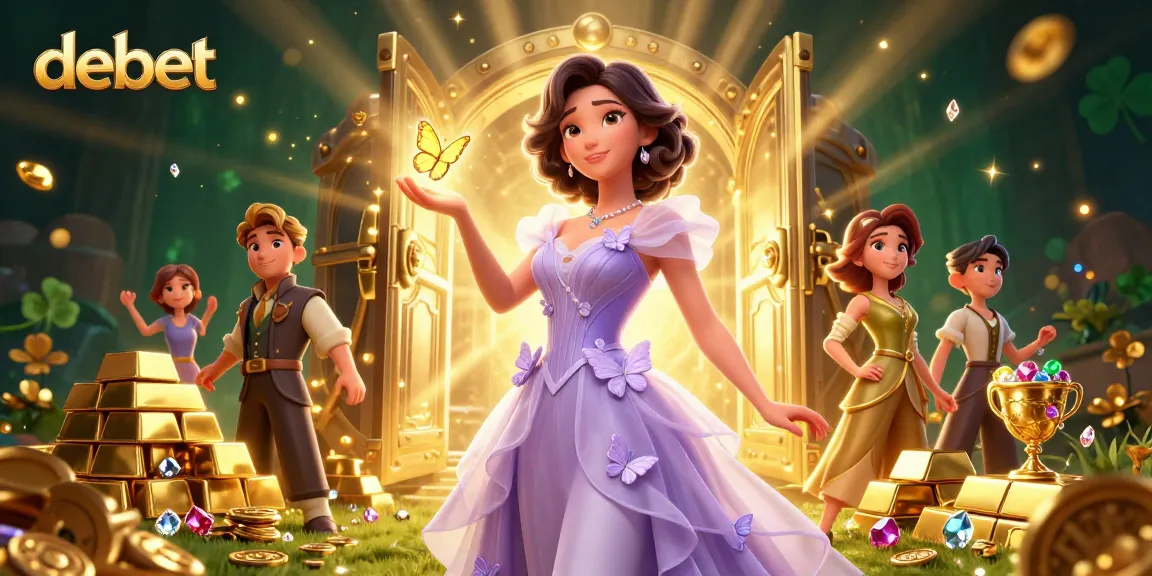 Engage in thrilling gambling experiences with debet's vibrant casino illustration showcasing luxury and excitement.