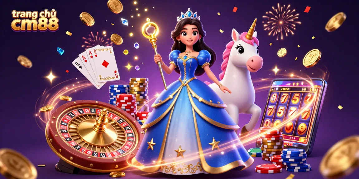 Experience the excitement at trang chủ cm88 with a dazzling casino-themed scene filled with golden coins and dynamic game elements.