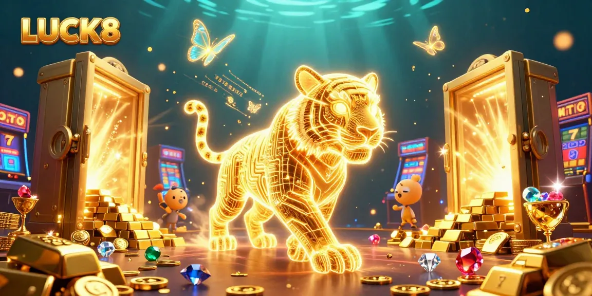 Experience the thrill of LUCK8 with stunning visuals, featuring dynamic casino elements and vibrant colors.