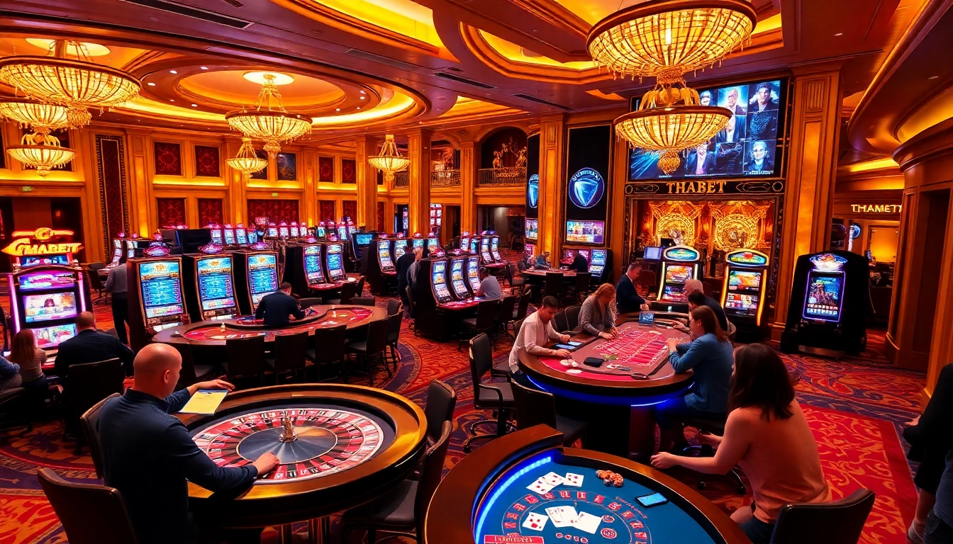 THABET players enjoying an exciting casino ambiance with dynamic games and vibrant tables.