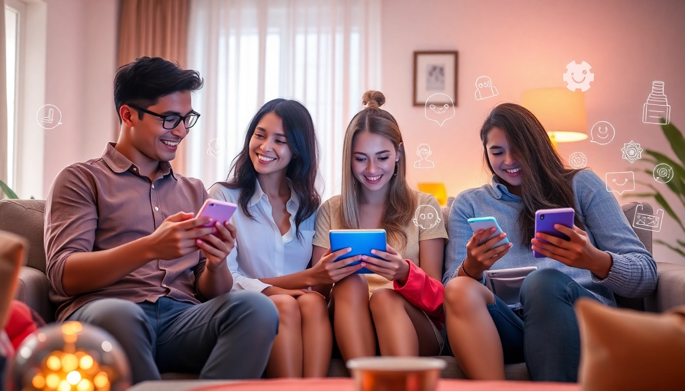 Engaging interaction with AI NSFW platforms in a cozy setting, showcasing diverse users.