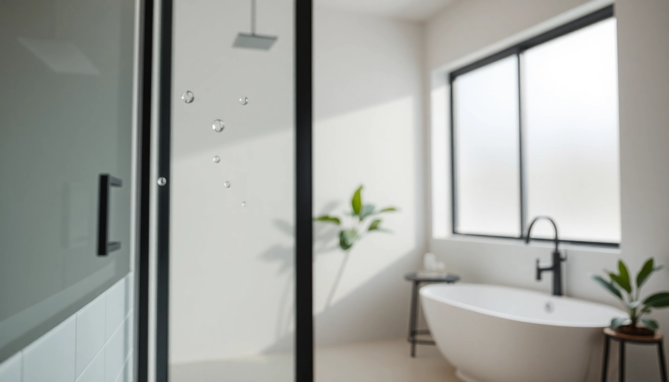 Showcase modern black frame shower doors with elegant design in a stylish bathroom.