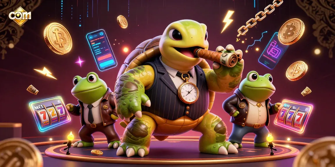 Join the fun at com with lively casino characters showcasing exciting gameplay and crypto elements.