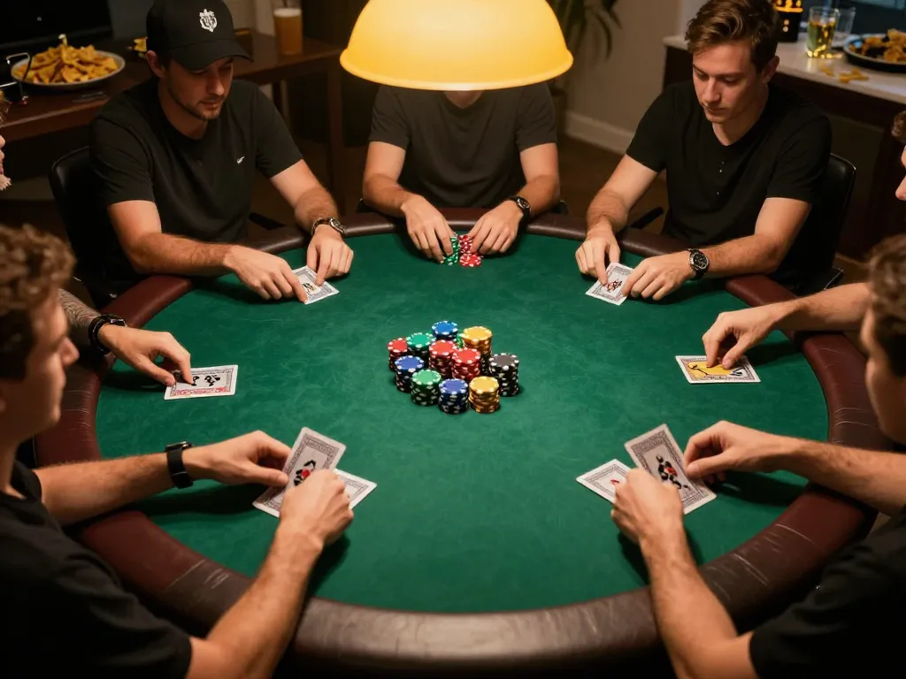 Players enjoying a friendly poker game at home while exploring rik vip strategies and tactics.