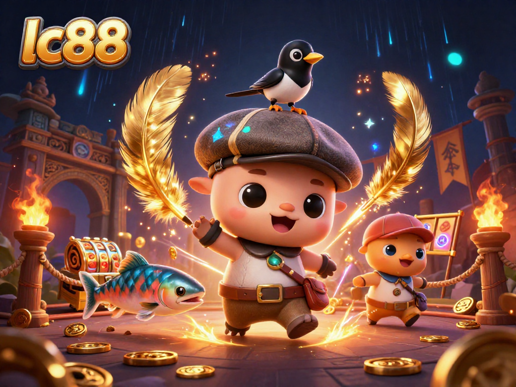 Engage with lc88 gaming action featuring a lively Nessie and gold treasures in a casino setting.