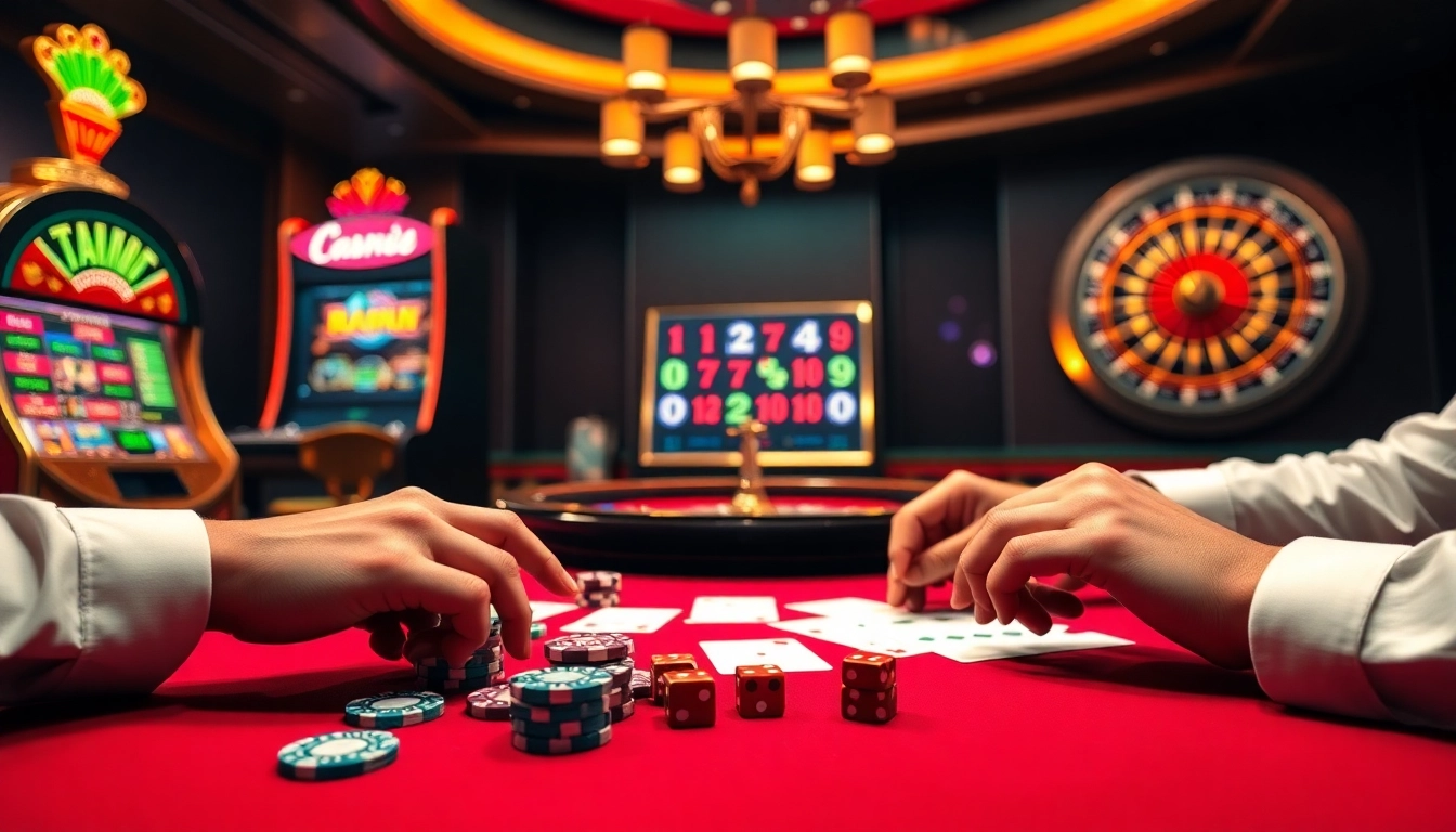 Playing a vibrant casino game scene with app okfun reflecting exciting betting action.