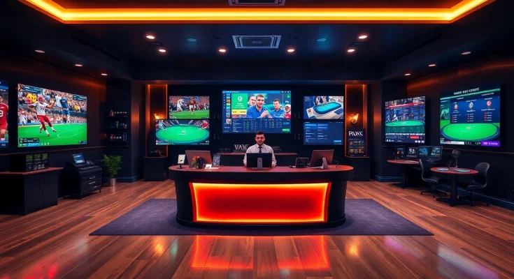 Experience the thrill of online betting at okvipwin.live with professional gaming setups and vibrant atmosphere.