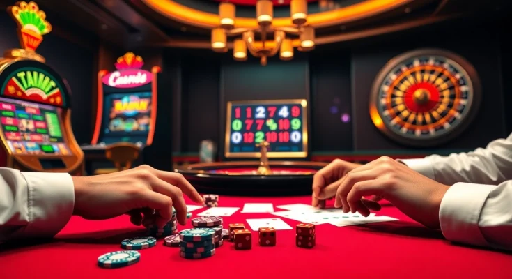 Playing a vibrant casino game scene with app okfun reflecting exciting betting action.